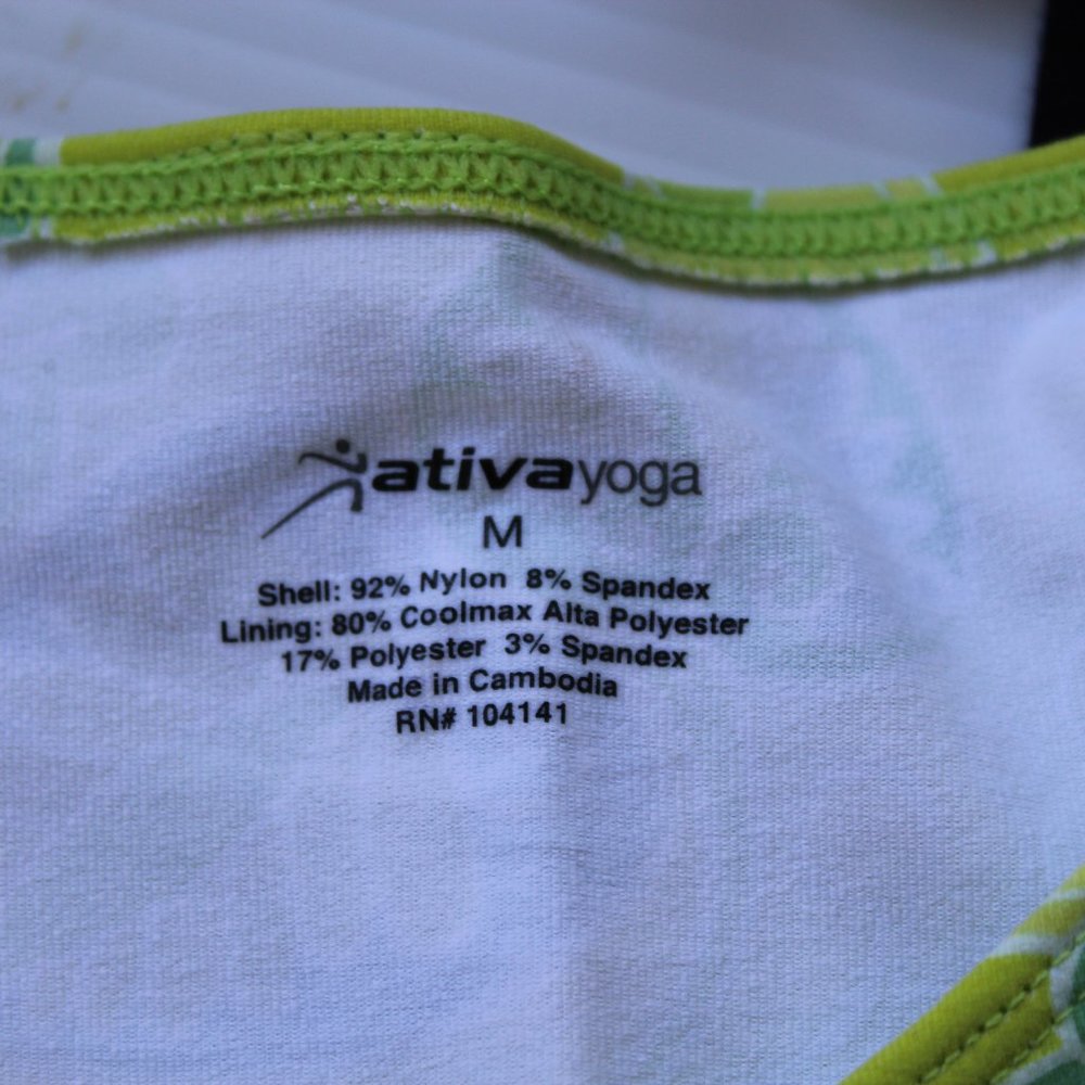 2 Women's Ativa Yoga Tanks Lime Green/Corals Sz M - Picture 9 of 9